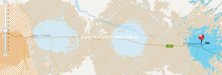 external antenna range increase with Telstra coverage map shown